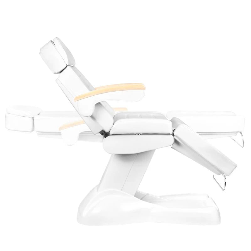 Beauty bed-couche LUX, 3 motors, white / beech