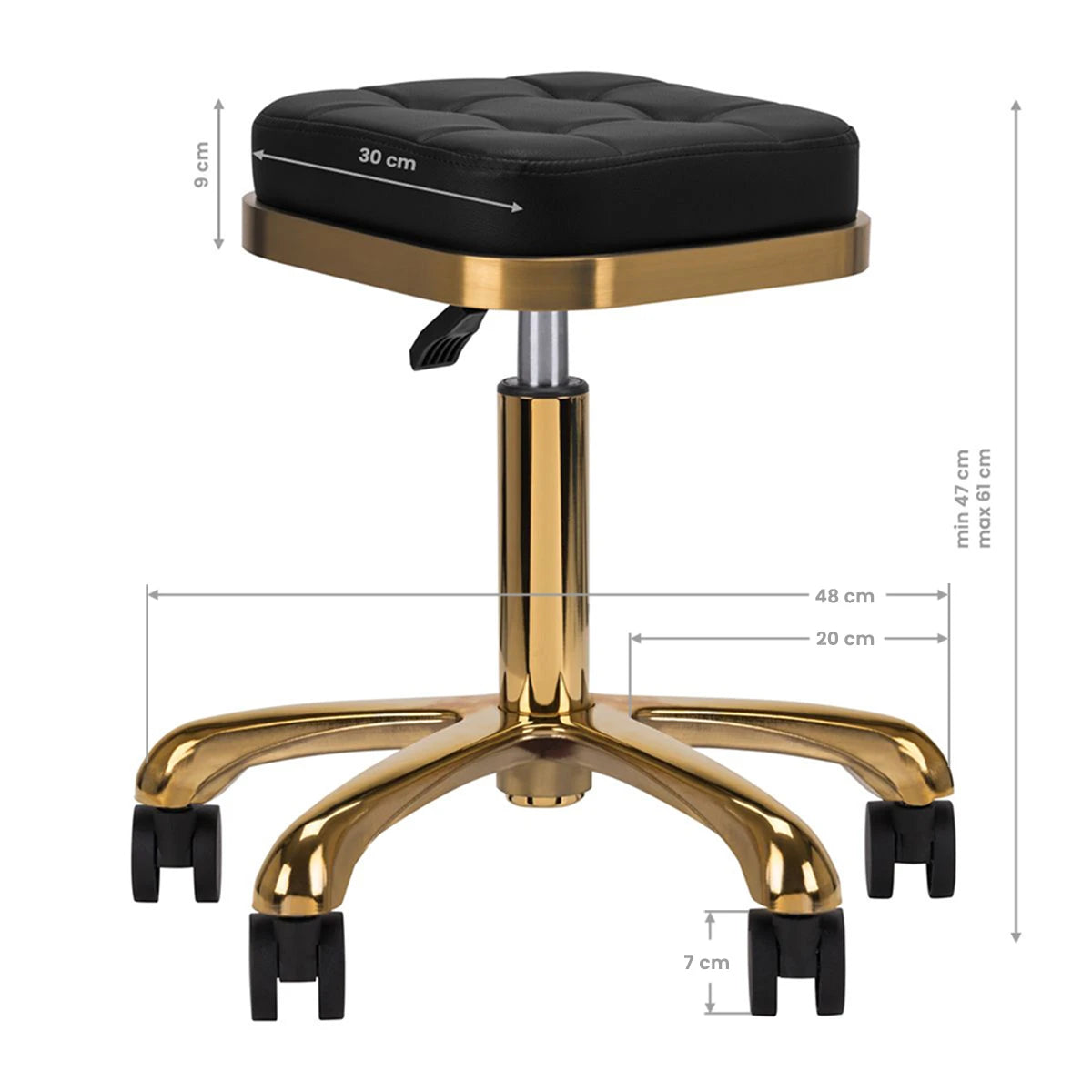 COSMETIC STOOL M-1645 BLACK GOLD