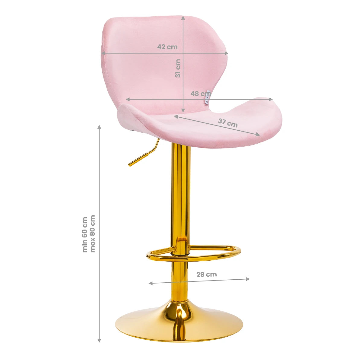 4Rico Bar Hocker QS-B15 velvet pink