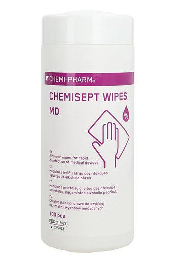 CHEMISEPT WIPES MD alcohol-soaked disinfectant wipes for surfaces, devices and equipment, 100 pcs.