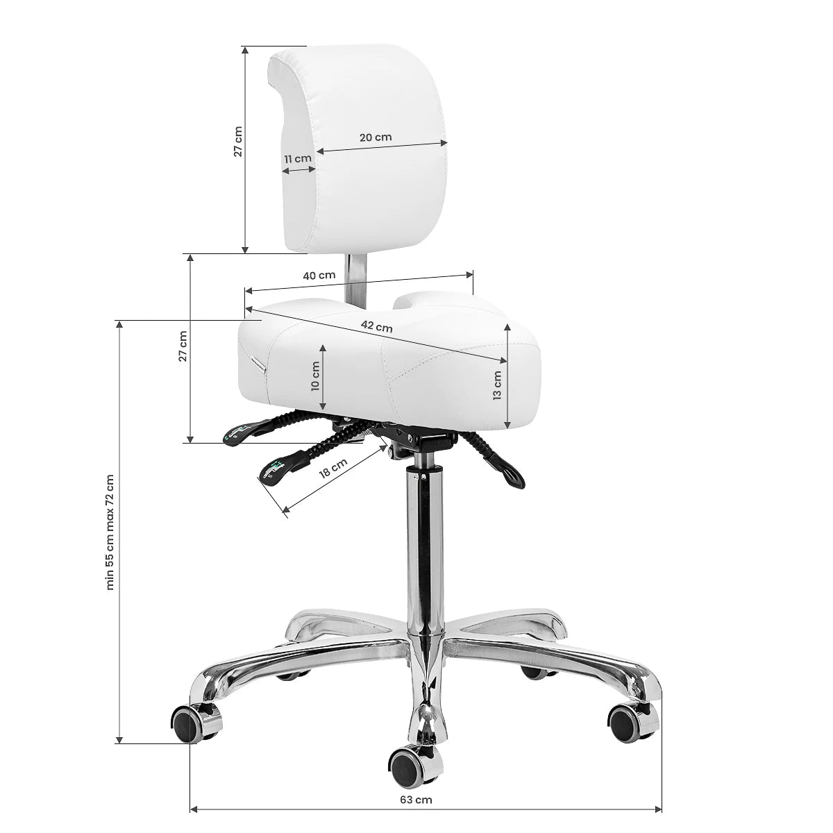 Giovanni podiatry stool 1005 white