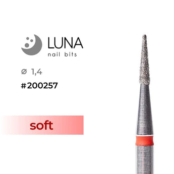 Diamond Nail Drill Bit Cone - 1.4/6, Red, Fine Grit