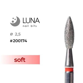 Diamond Flame Nail Drill Bit 2.5-8, Red Fine Grit