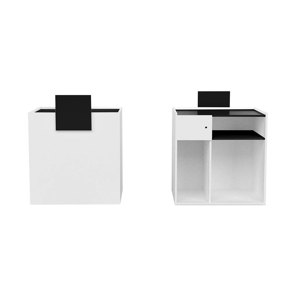 YOKO Wooden White Administrator Desk with Black Decor