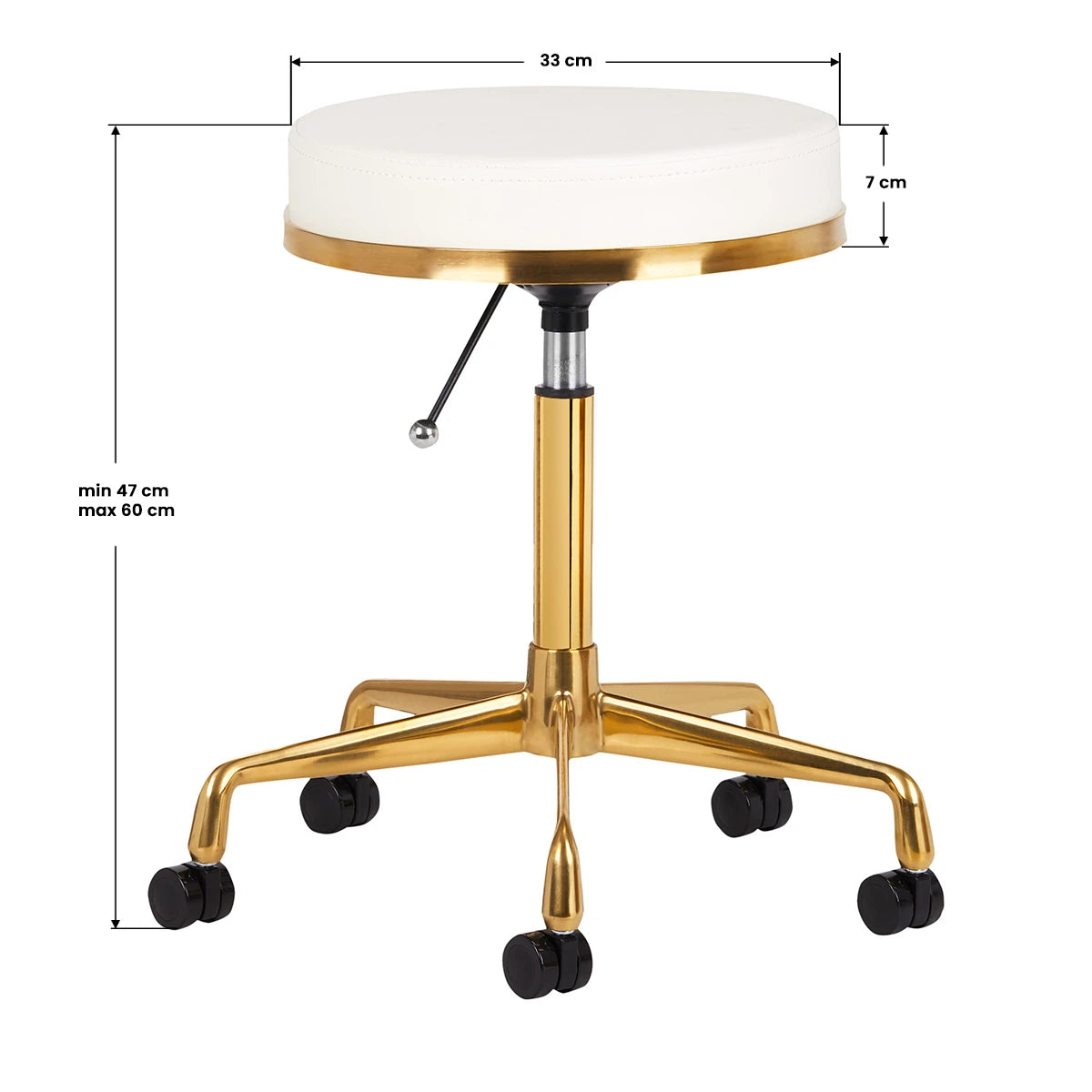 COSMETIC STOOL H4 WHITE GOLD