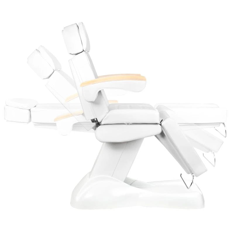 Beauty bed-couche LUX, 3 motors, white / beech